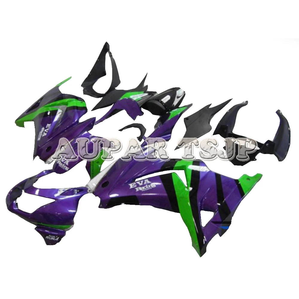 

Custom Fairings Fit For Kawasaki EX250R / Ninja 250 2008 2009 2010 2011 2012 08-12 ABS Plastic Cowlings Purple Green Stripe Hull
