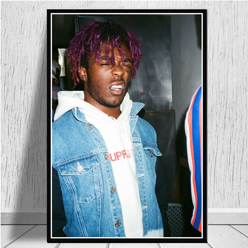 Печать плакатов Художественная Картина на холсте Lil Uzi Vert Luv Is Rage Rapper хип-хоп музыкальный альбом звезда настенные картины гостиная домашний декор - Цвет: Тёмно-синий