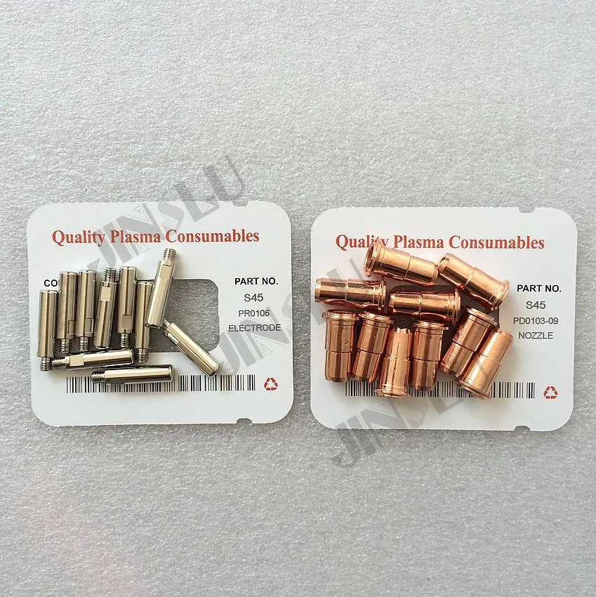 S45 Trafimet Plasma Cutting Torch Consumables Parts Tip PD0103-09 &amp Electrode PR0106 20PCS | Инструменты