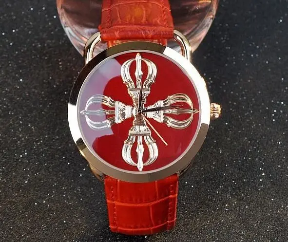 Часы наручные GUOU женские кварцевые брендовые модные буддистские черные с