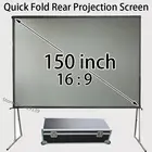 Портативный презентационный экран с диагональю 150 дюйма, 16:9, с алюминиевой рамкой, для задней проекции