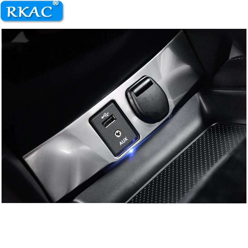 RKAC ABS хромированный прикуриватель Панель рамка отделка крышка AUX USB Обложка