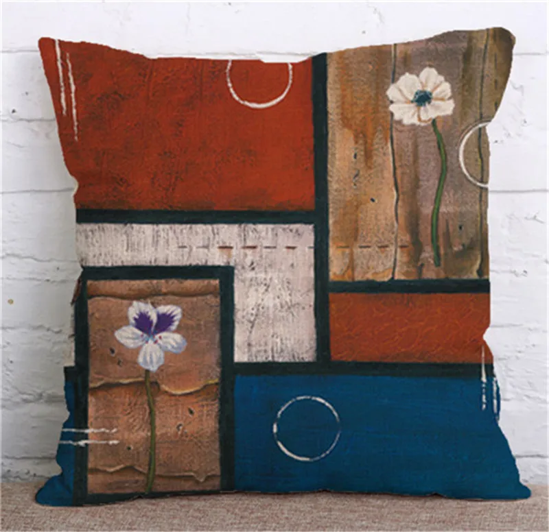 Ретро Простой решетчатый Печатный Наволочка Чехол Текстиль для дома искусство и