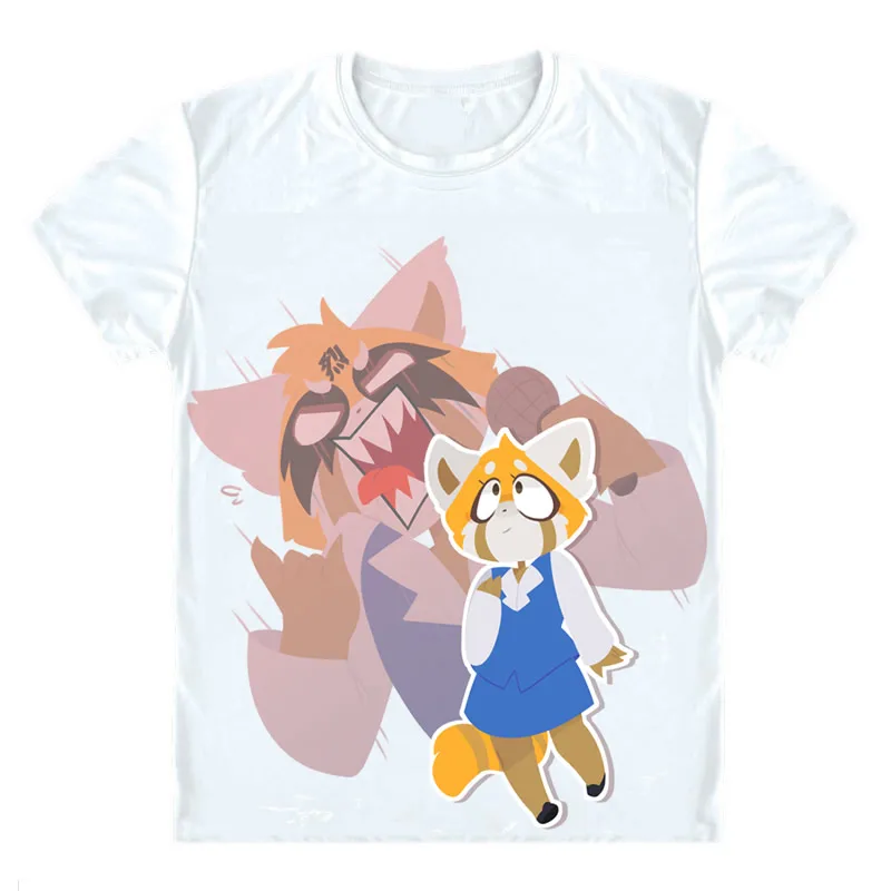 Aggretsuko футболки с коротким рукавом аниме агрессивные Retsuko Aguresshibu красная панда