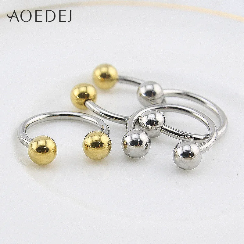 AOEDEJ два цвета перегородка пирсинг настоящая 14 г нержавеющая сталь Нос