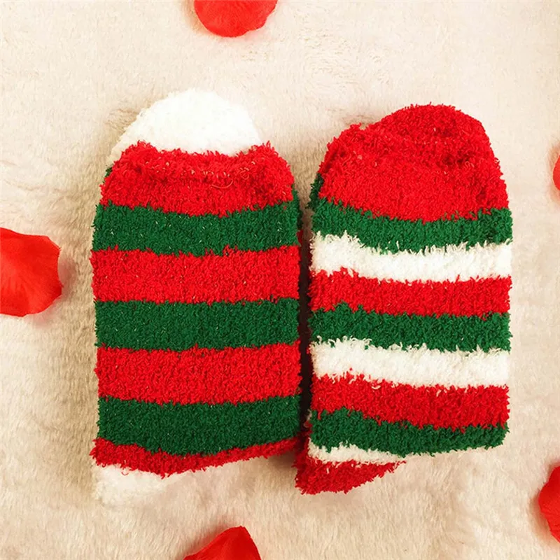 #2533 Для женщин теплые толстые коралловые бархат полосой Тапочки нескользящие