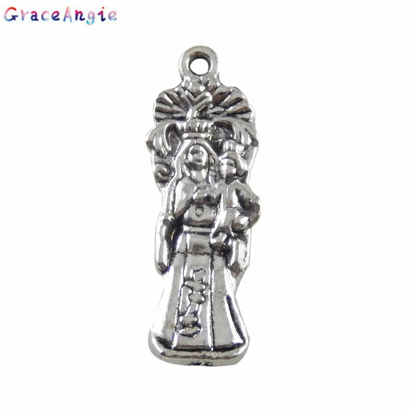 

GraceAngie 20Pcs Bohemia Jewelry Virgin Mary Pendant For Chain Necklace Bracelat Charms DIY Easter Day's Gift Women Jewelry New