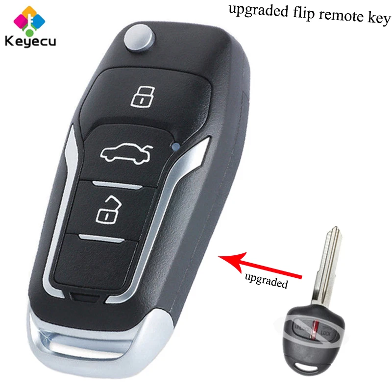 Автомобильный ключ KEYECU обновленный пульт дистанционного управления для 2 кнопок