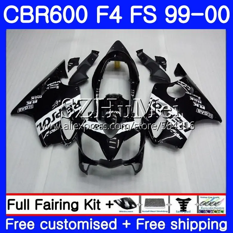 

Bodywork For HONDA CBR600F4 CBR 600F4 CBR600 F 4 CBR 600 FS 49NO.1 CBR600 F4 99 00 FS CBR 600 F4 1999 2000 Fairings Repsol black