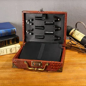 Винтаж из искусственной кожи парикмахерский инструментарий чехол для салона Парикмахерские ножницы триммеры расческа чехол для хранения сумка Инструменты для укладки