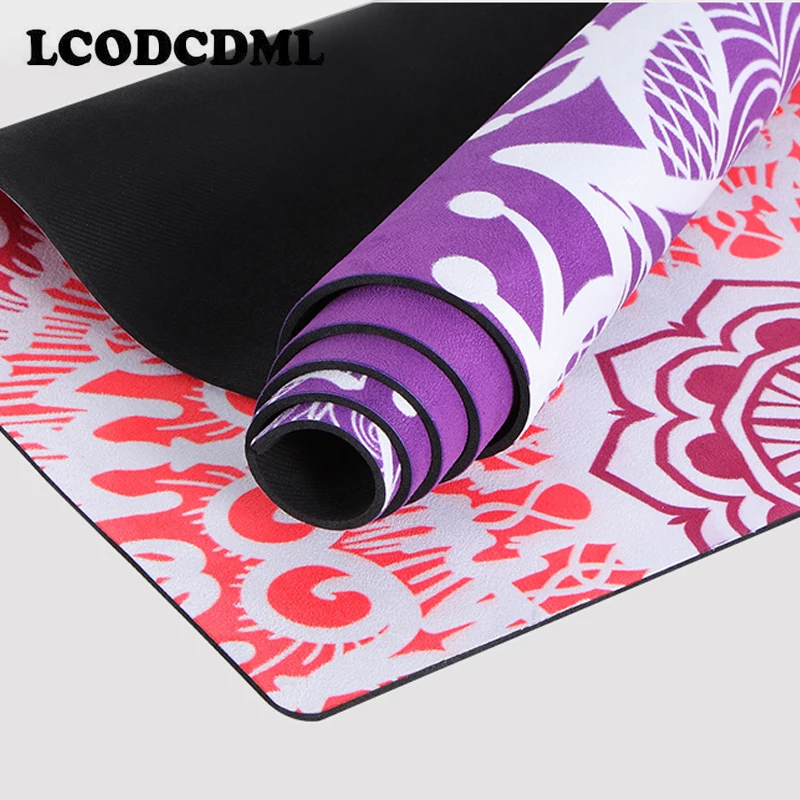 Натуральный каучук профессиональный Йога мат коврик для фитнеса с принтом