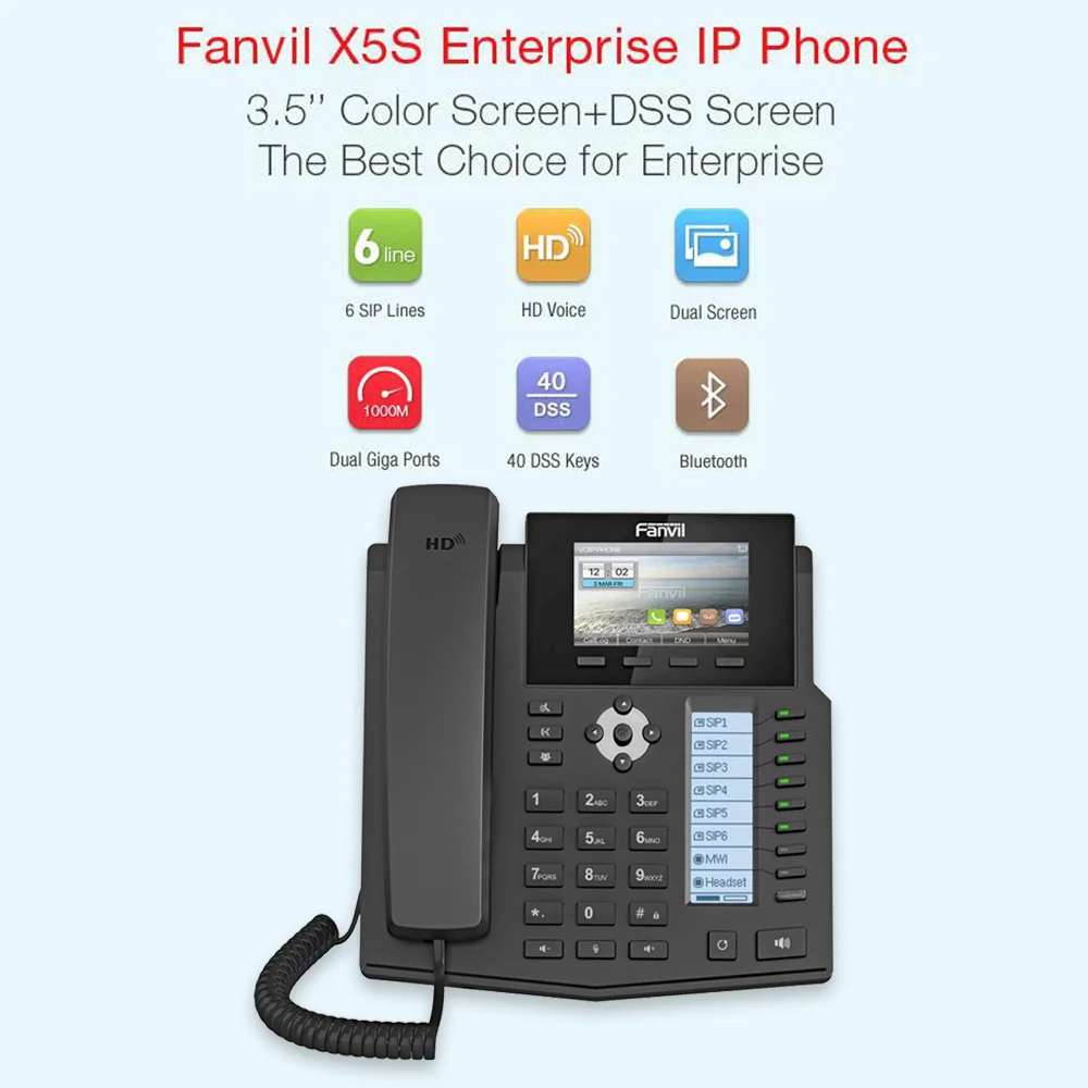 IP телефон Fanvil X5S 3 5 дюйма с Bluetooth|VoIP телефоны| |