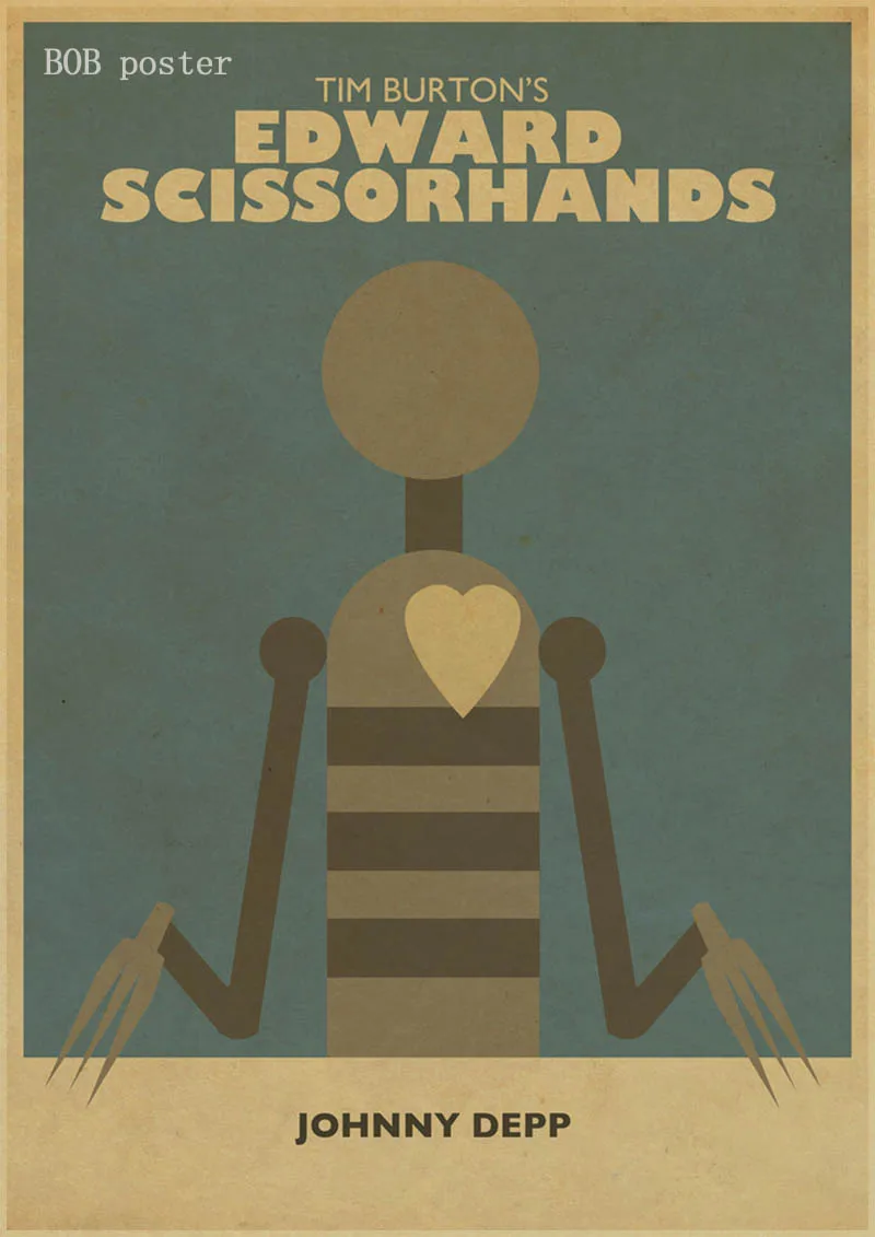 P028 Эдварда Scissorhands плакат классический постер фильмов в стиле винтаж ретро крафт настенная бумажная наклейка - Цвет: P028