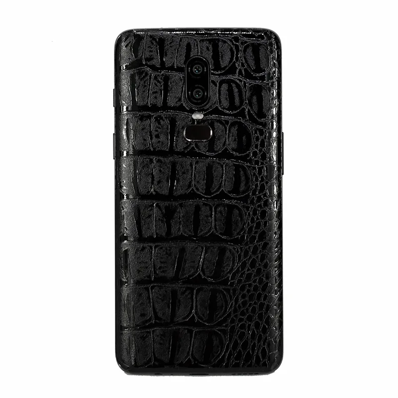 Crocodile Задняя крышка из змеиной кожи крокодила для ONEPLUS 6 T One Plus 6 T, декоративная защитная задняя крышка для мобильного телефона 1+ 6 T, наклейки на пленку+ подарок - Цвет: Crocodile