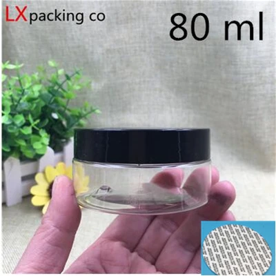 80 ml black lid 30 шт 50 100 150 180 200 250 мл Крем Конфеты Пластиковая упаковка бутылка черная баночка с крышкой pill контейнер для специй банка - Цвет: 80 ml black lid
