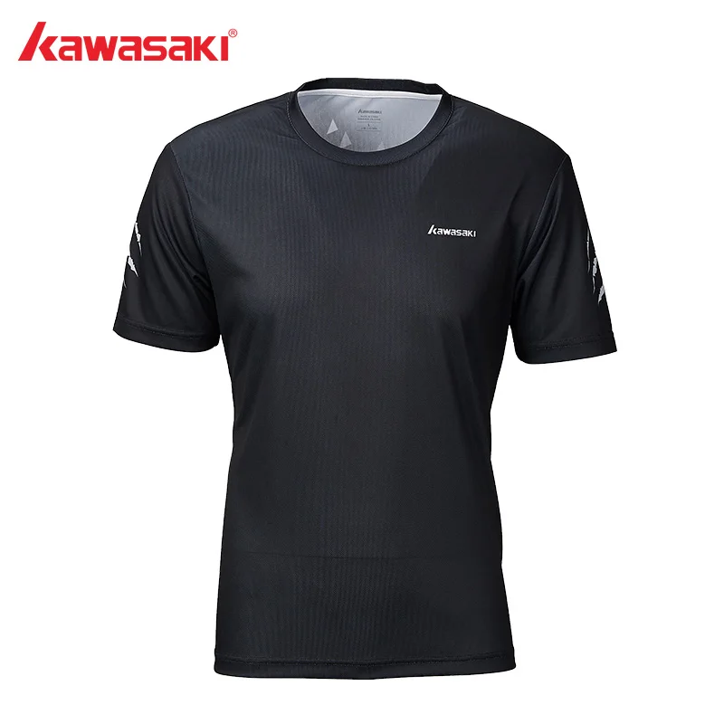 Kawasaki футболка для бадминтона, Мужская быстросохнущая дышащая футболка с коротким рукавом, футболки для тренировок, настольного тенниса, мужская спортивная одежда, ST-S1115