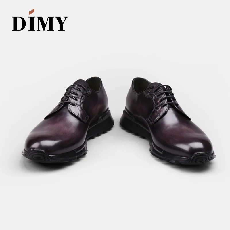 Dimy/ручная работа Обувь без застежки Летняя мужская кожаная дышащая повседневная