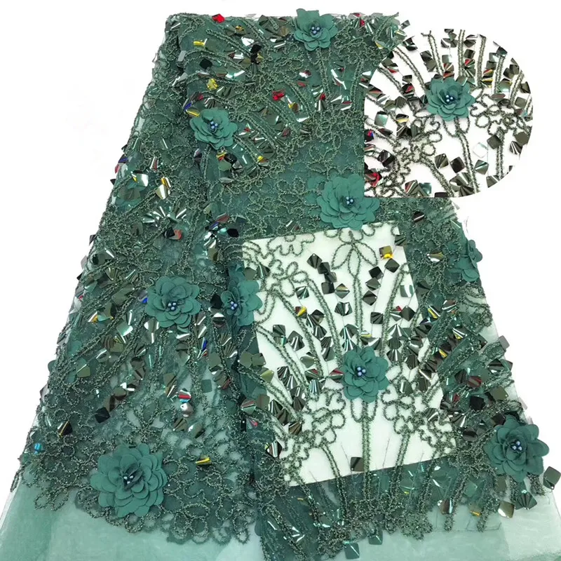 3D цветок аппликации с бисером и блестками сетка тюль кружева ткань новый стиль