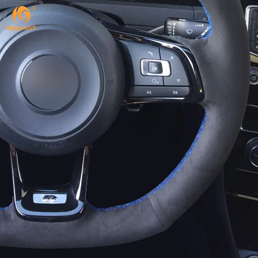MEWANT для Volkswagen Golf 7 GTI R MK7 VW Polo Scirocco 2015 2016 черные замшевые аксессуары|car steering wheel