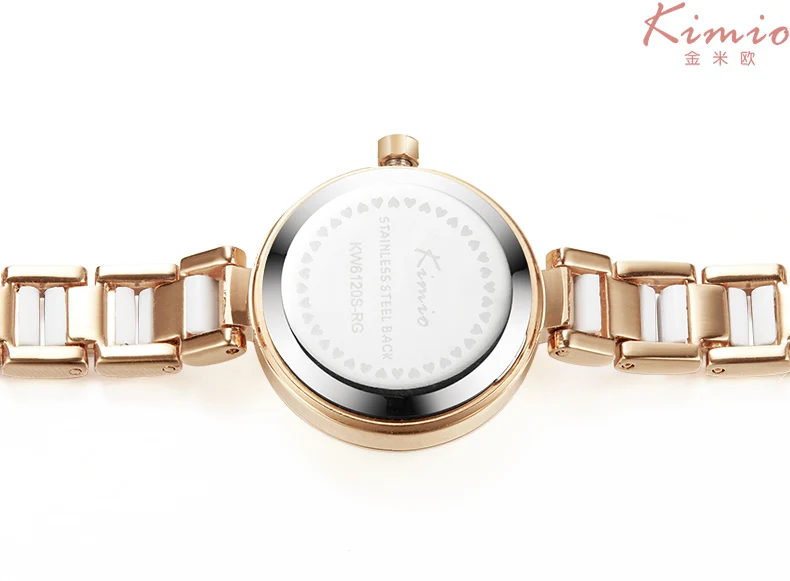 KIMIO Мода розовое золото браслет часы для женщин кварцевые s лучший бренд