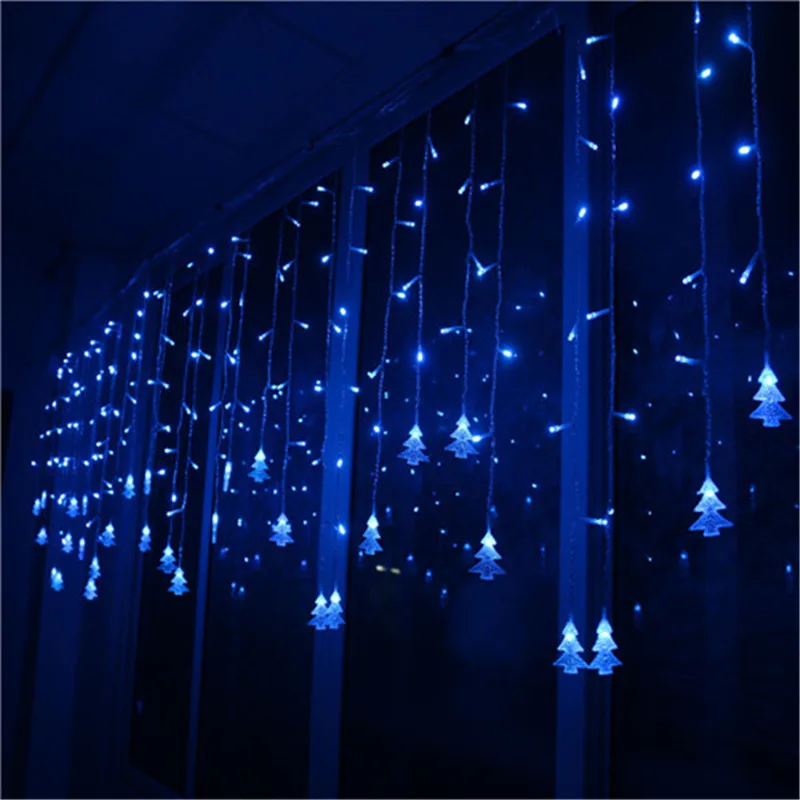 3.5M Led Curtain Christmas Tree Icicle String Light Fairy Decoration New Year Lights Wedding Party EU/US/AU/UK AC100-240V | Лампы и
