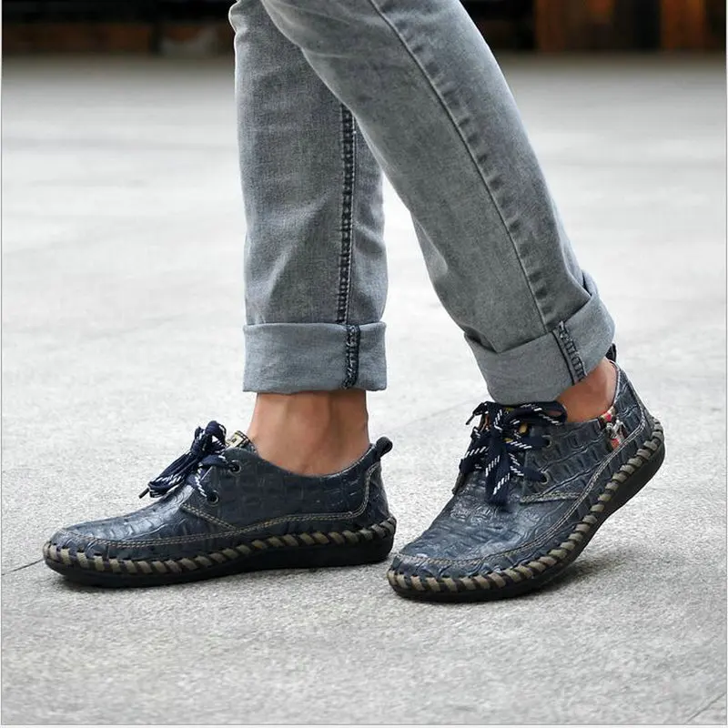 Мужская кожаная обувь в стиле ретро для взрослых Повседневные кроссовки на