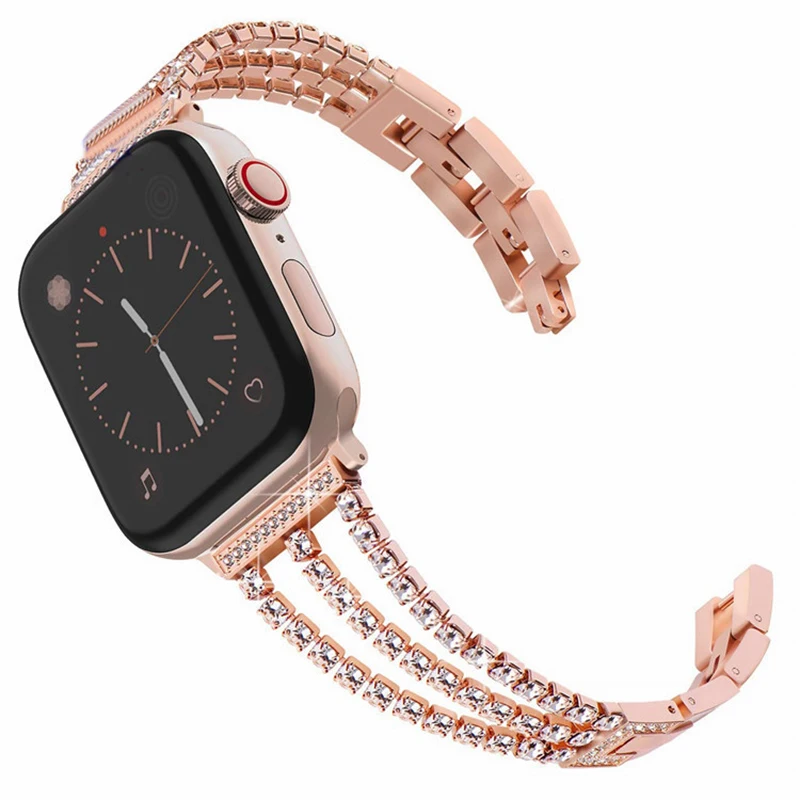 Для Apple Watch Band 42 мм 38 мм, 40 мм 44 мм рифленая нержавеющая сталь iWatch ремешок Замена для Apple Watch Series 1 2 3 4