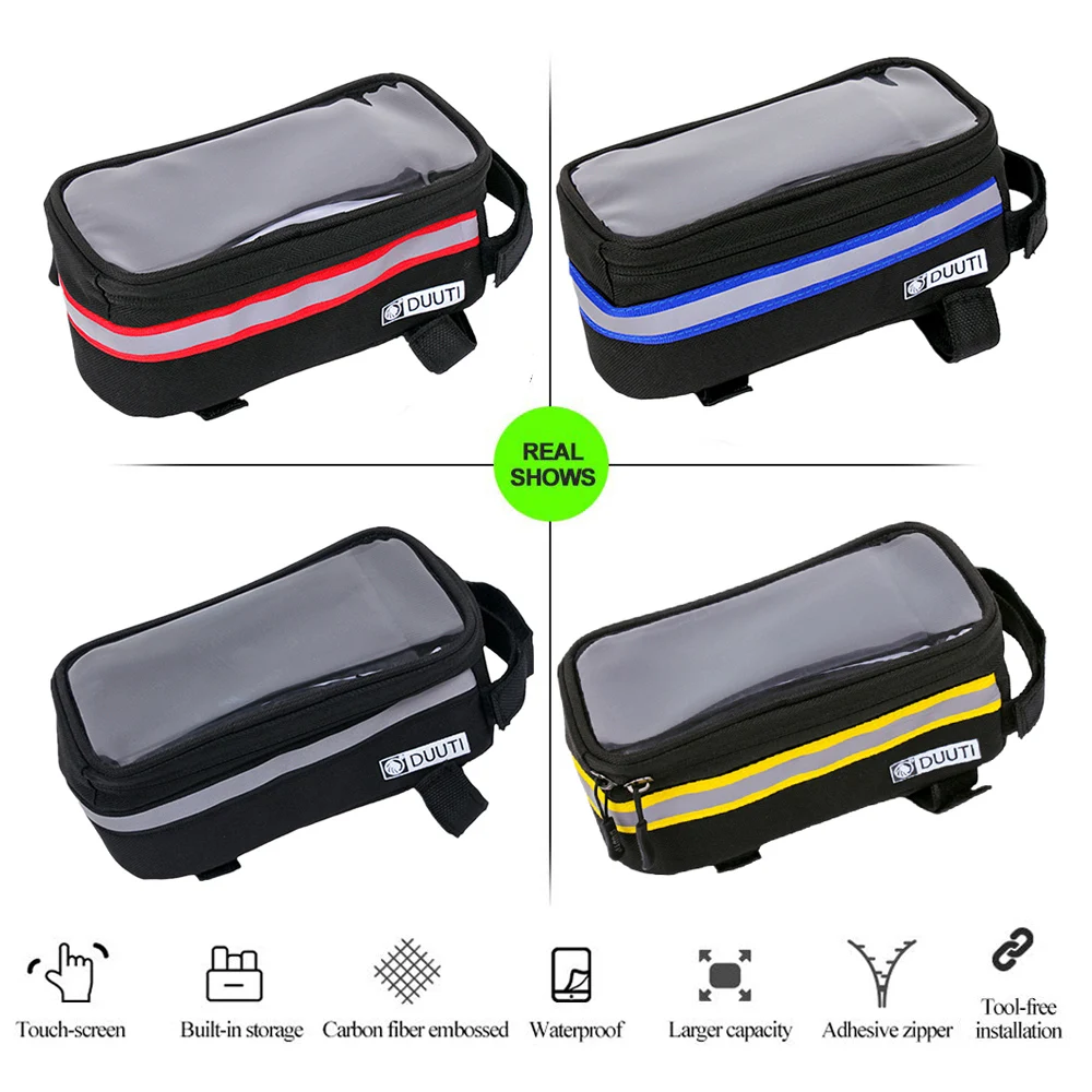 Cycling Bicycle Bike Head Tube Handlebar Cell Mobile Phone Bag Case Holder Panniers Frame Pannier For 6.5 iPhone #2 | Спорт и