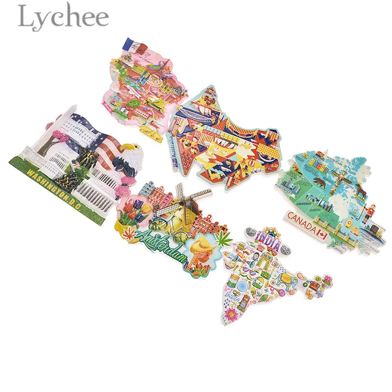Магниты на холодильник Lychee Life Национальная панорама магниты из смолы Франция