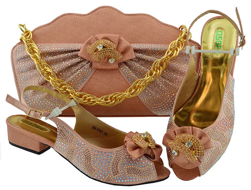 

Italian Shoes and Bags To Match Shoes with Bag Decorated with Rhinestone Shoes and Bag Set African Sets 2019 Party Shoe MM1083