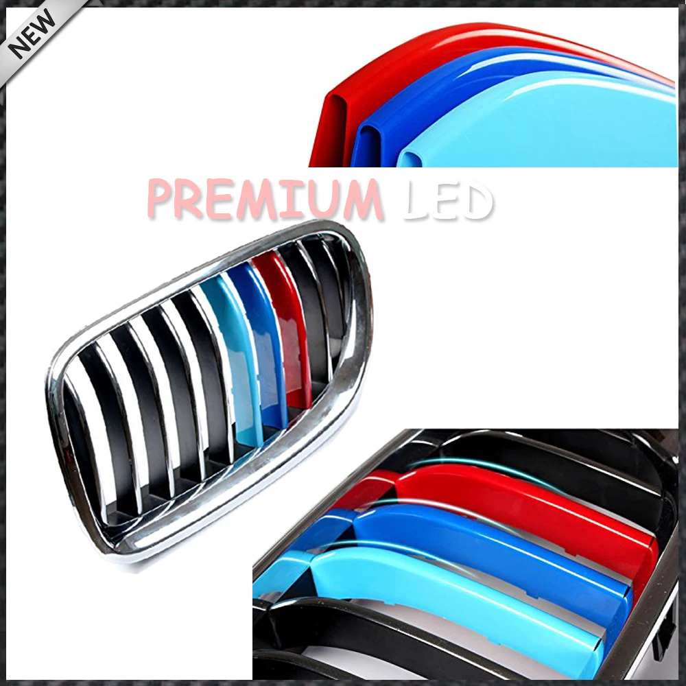 3 шт. точно подходит M Colored решетка вставки планки для BMW F10 F11 5 серии 2014 528i 535i 550i M5
