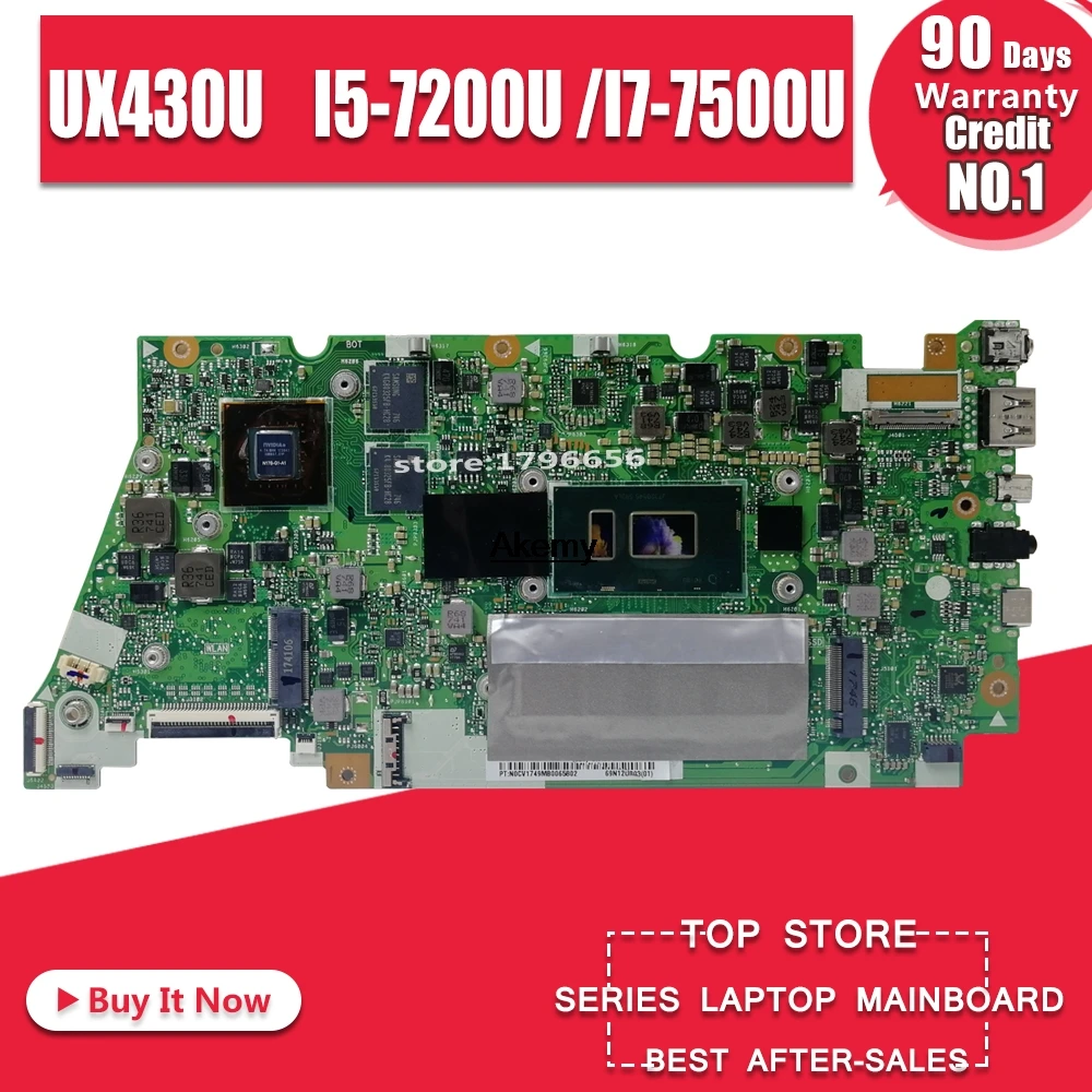Материнская плата для ноутбука For Asus UX430UN UX430UQ UX430UQK UX430UA UX430UAR UX430U 4G 8G RAM I5 7200U I7 7500U (V2G)