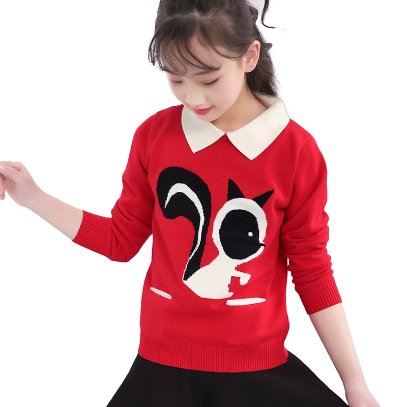 Sweater For Girls Baby Cardigan Pullovers Knitted Animal 2018 Sweaters Thick Children Clothes School Knit Cottons Long Sleeve |