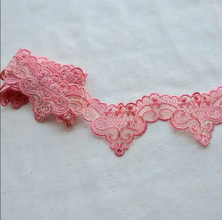 3 м/лот персиковая розовая кружевная лента для рукоделия декоративная ткань