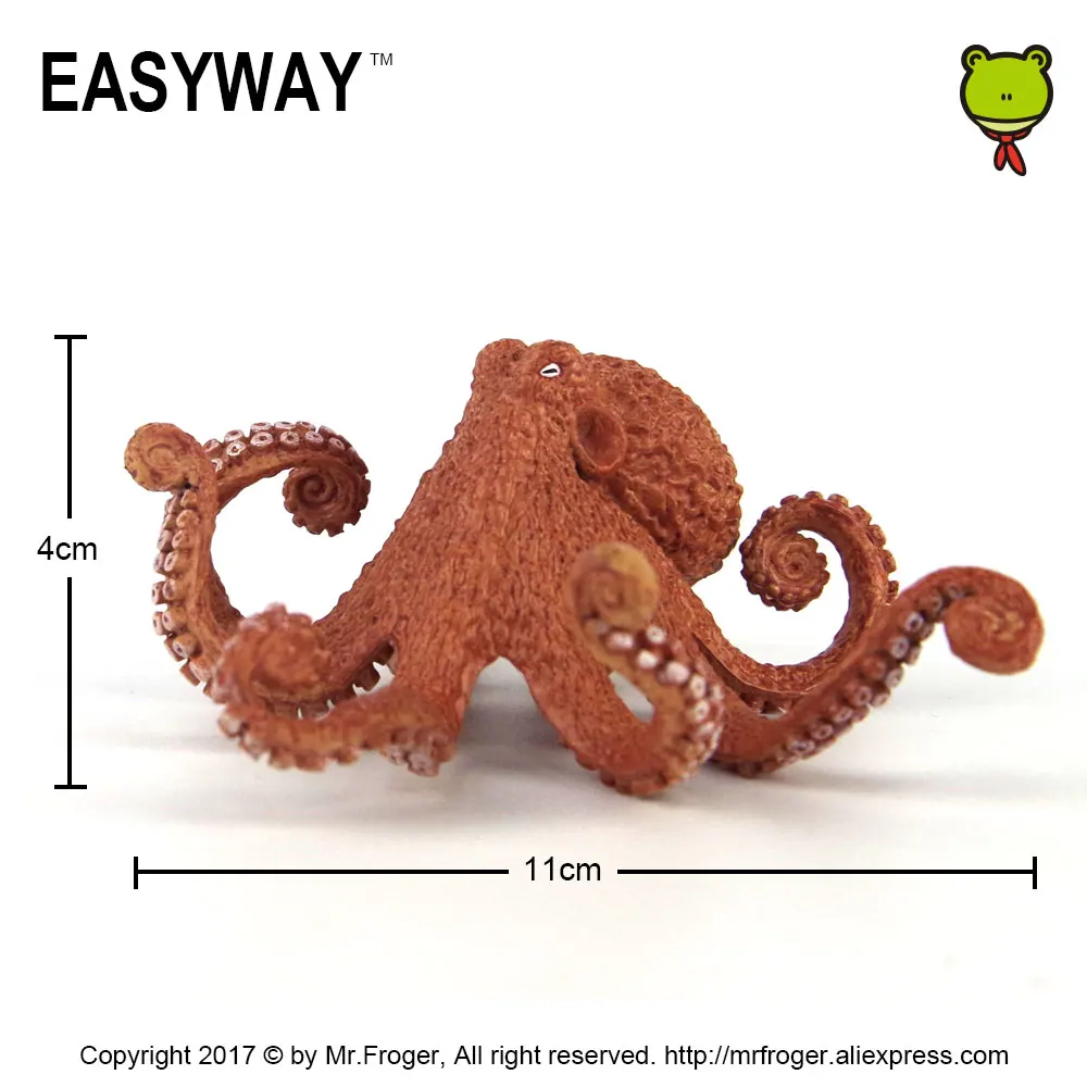 Фото Набор игрушек в виде животных EASYWAY, пластиковый осьминог, фигурка из ПВХ, декор для морской жизни, модель симуляция дикой природы, украшения ... №5