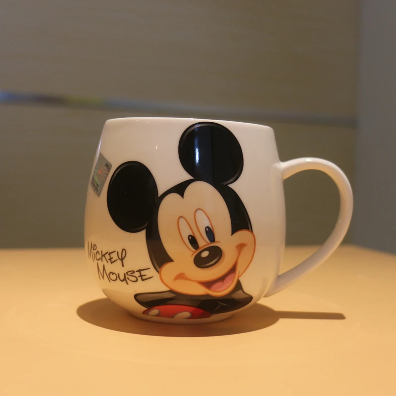 300ml Mickey 300 мл-400 мл детская чашка для воды, кружка Мультяшные стаканчики для воды для мальчиков и девочек кружки для офиса и дома Микки и Минни Маус керамическая чашка - Цвет: 300ml Mickey