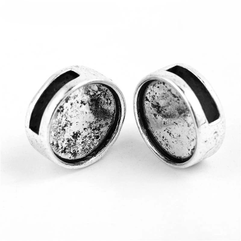 DoreenBeads из цинкового сплава скользящие бусины Круглый Серебряный цвет (подходит