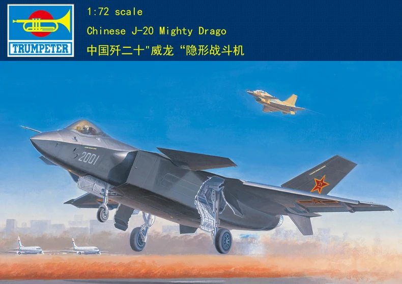 

01663 1:72 China J-20 stealth fighter Assembly model