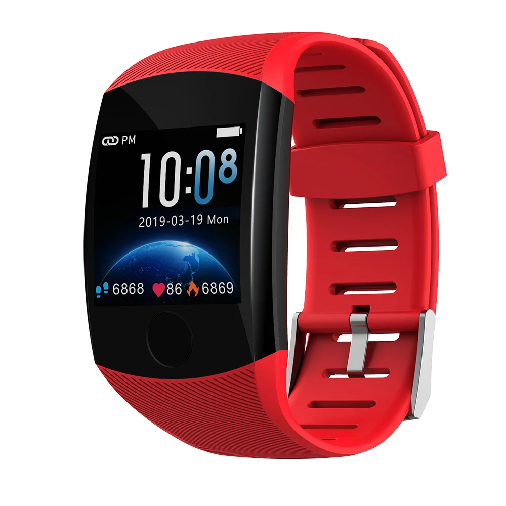 Red Makibes B01 смарт-браслет для мужчин Bluetooth фитнес-трекер Браслет IP67 водонепроницаемые Смарт-часы кровяное давление цветной пользовательский браслет - Цвет: Red