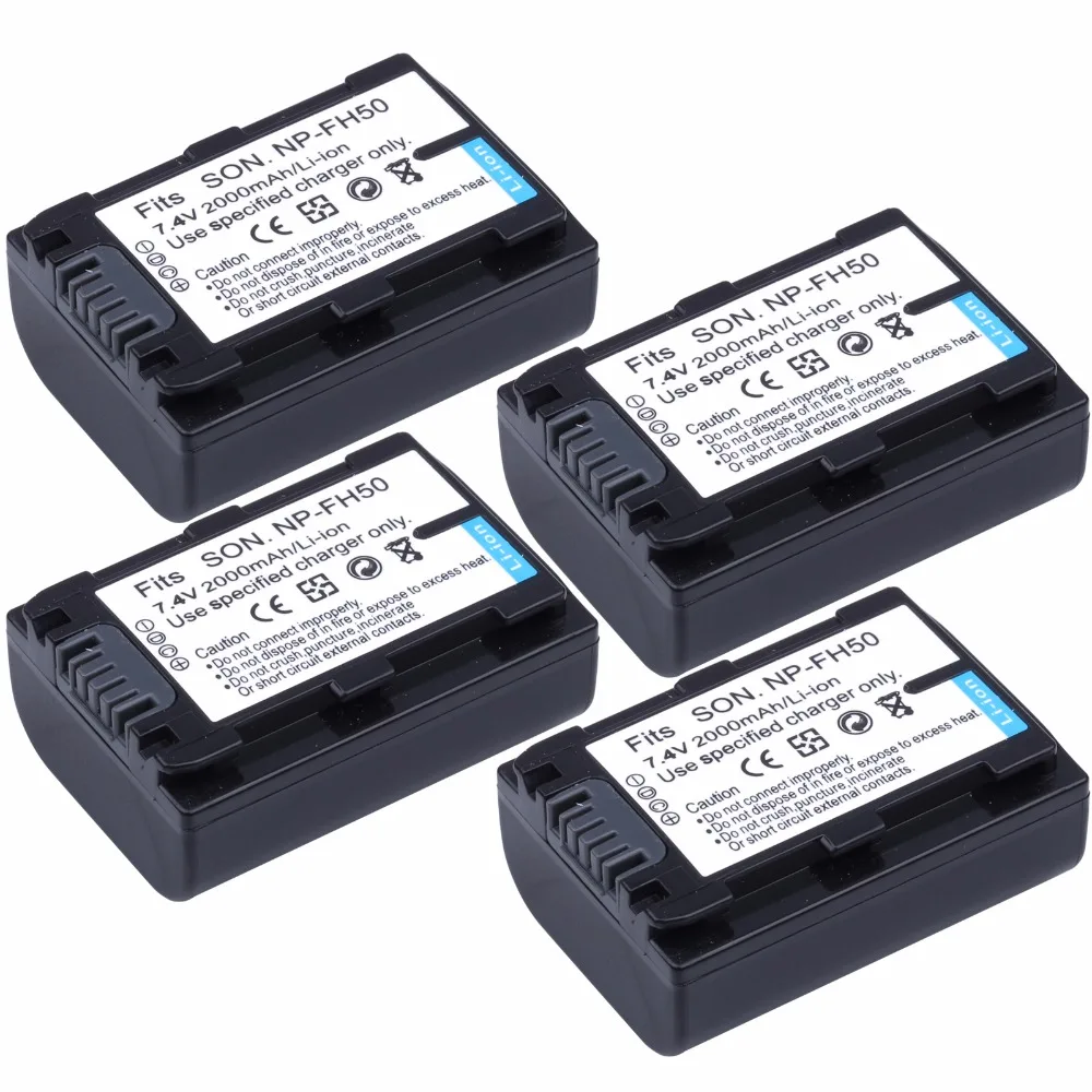 PROBTY 4 шт. NP FH50 NPFH50 аккумулятор + зарядное устройство для Sony DSLR A230 A330 A380 HDR TG1E TG3 TG5 TG7 DSC