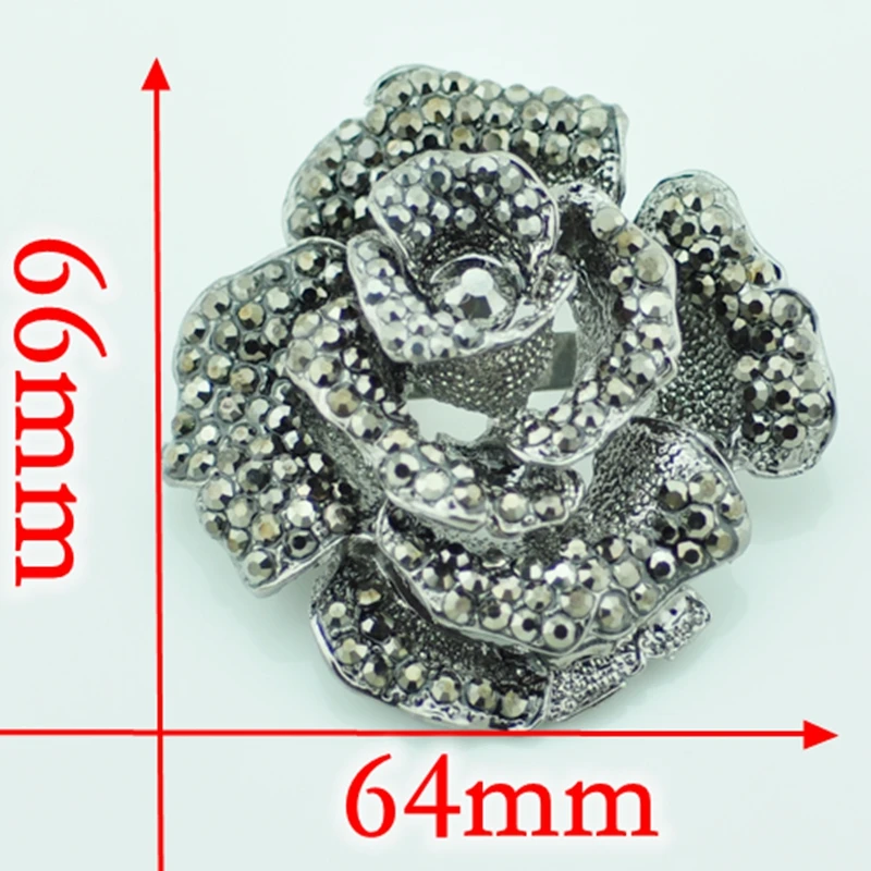 Декоративная брошь в виде розы с кристаллами стразы пуговицы для женщин одежды