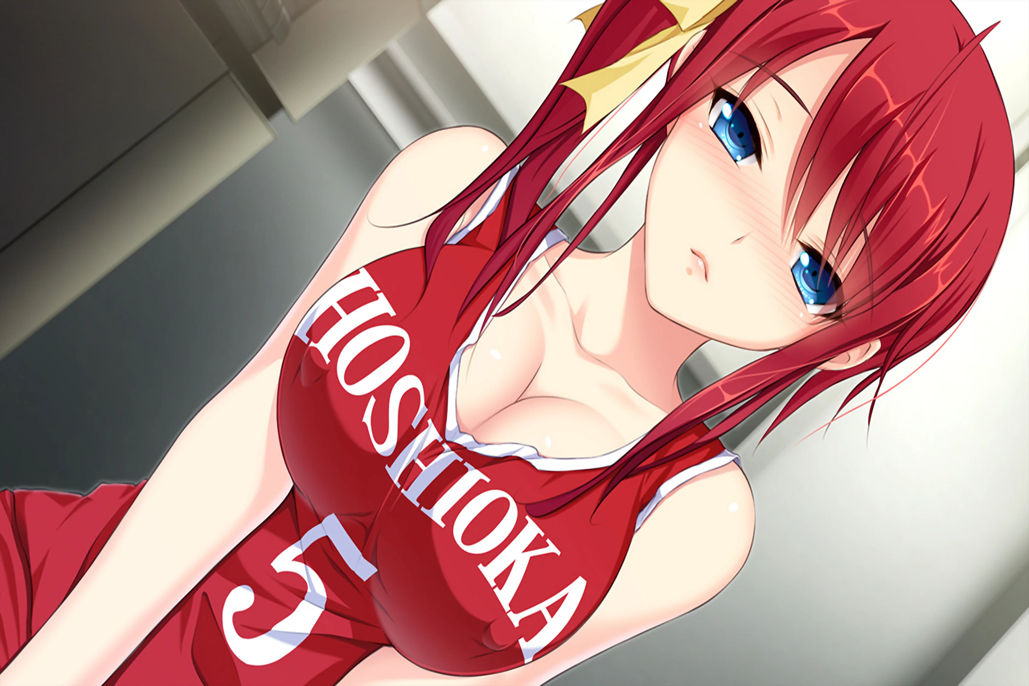 Anime redhead girls boobs nipples Living room home art decor wood frame fabric poster(Accept customization)SG011 | Дом и сад