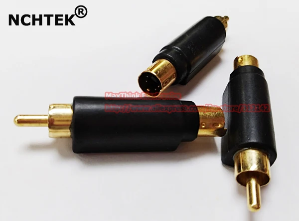 NCHTEK RCA штекер к Mini Din 4-контактный разъем S-видео адаптер видео аудио