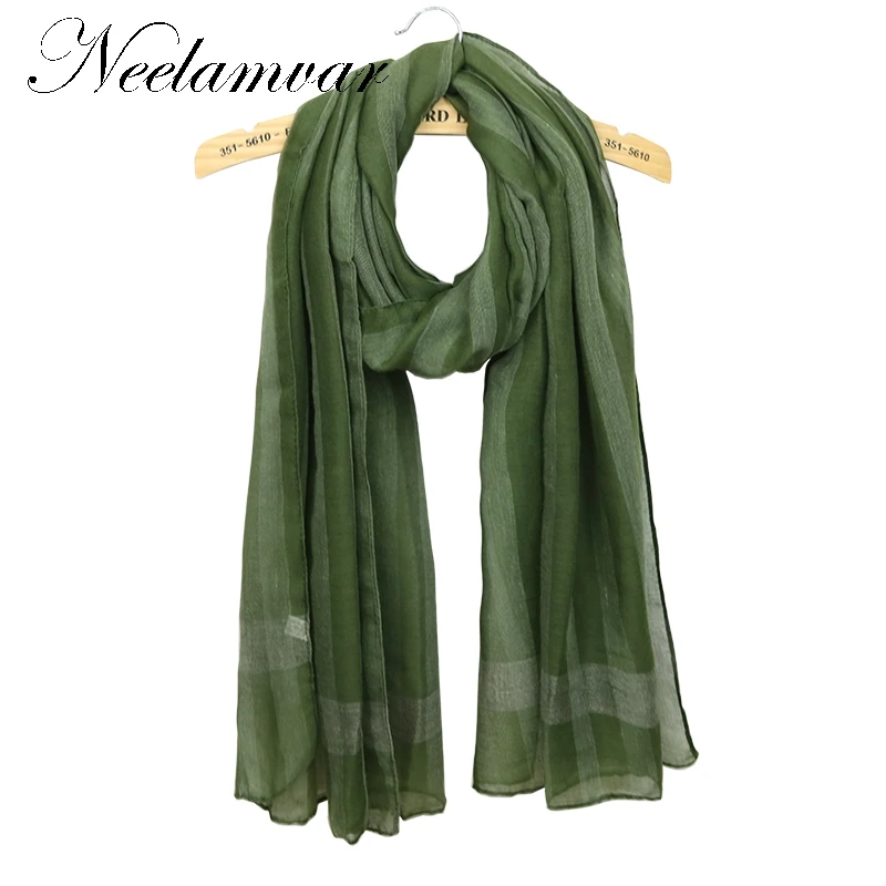 Neelamvar fashion stripe viscose scarf women long soft spring shawls best gift for ladies brand scarves echarpe | Аксессуары для