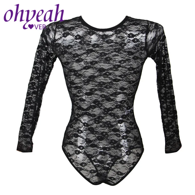 Женский кружевной боди Ohyeahlover прозрачный с длинным рукавом эротический RM80382|Боди|