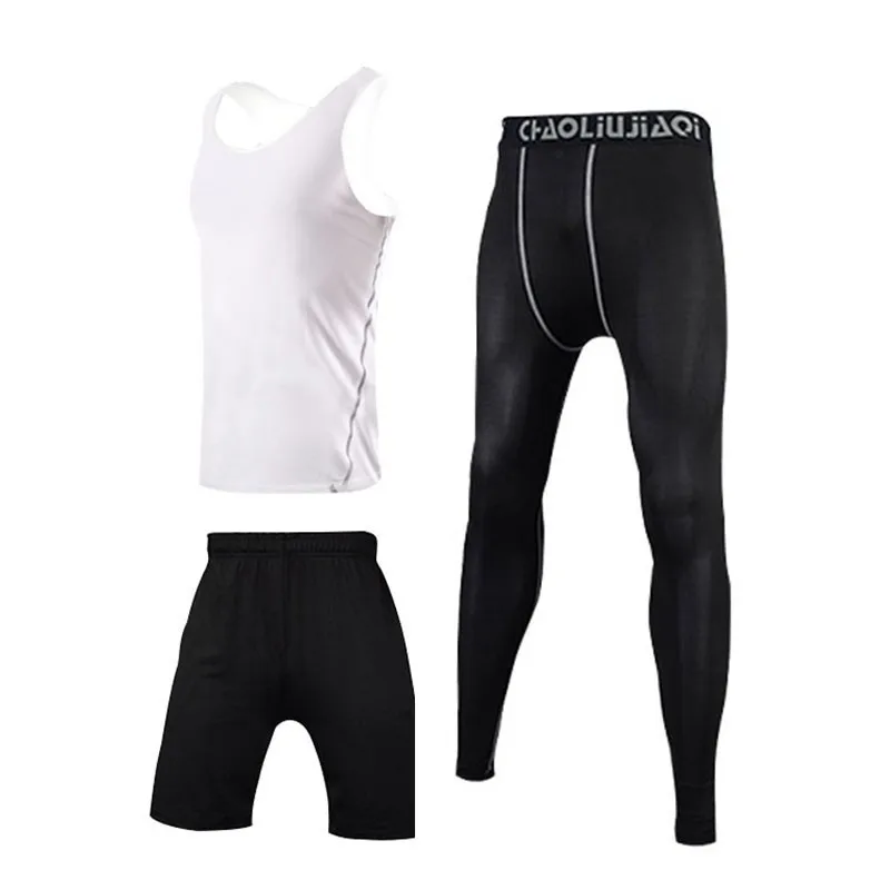 Men sportswear-3-2 Мужская спортивная одежда, дышащие быстросохнущие спортивные костюмы, компрессионная одежда для тренажерного зала, фитнеса, тренировок, занятий спортом, бега, набор для мужчин - Цвет: Men sportswear-3-2