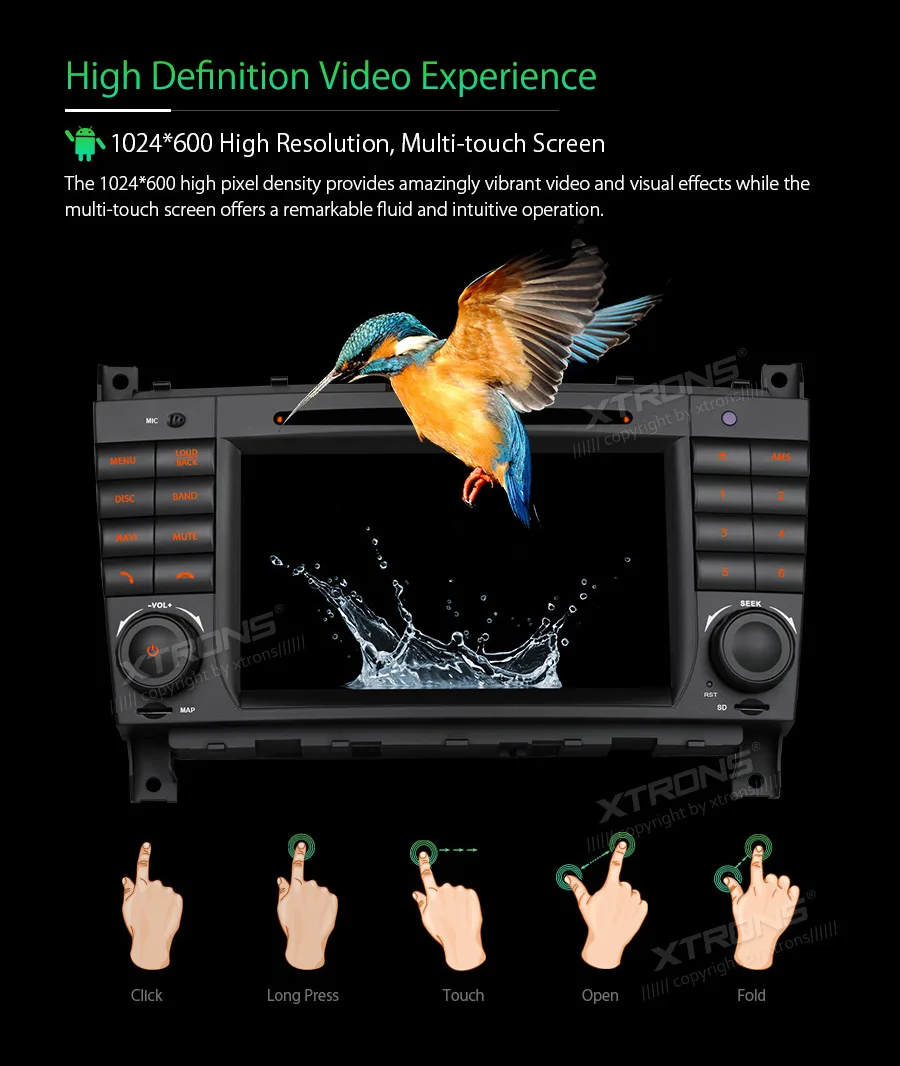 XTRONS 2 Din " Android 8,1 автомобильный DVD плеер радио gps RDS для Mercedes Benz W209 W203 C180 C200 C220 C230 C240 C250 C270 W463