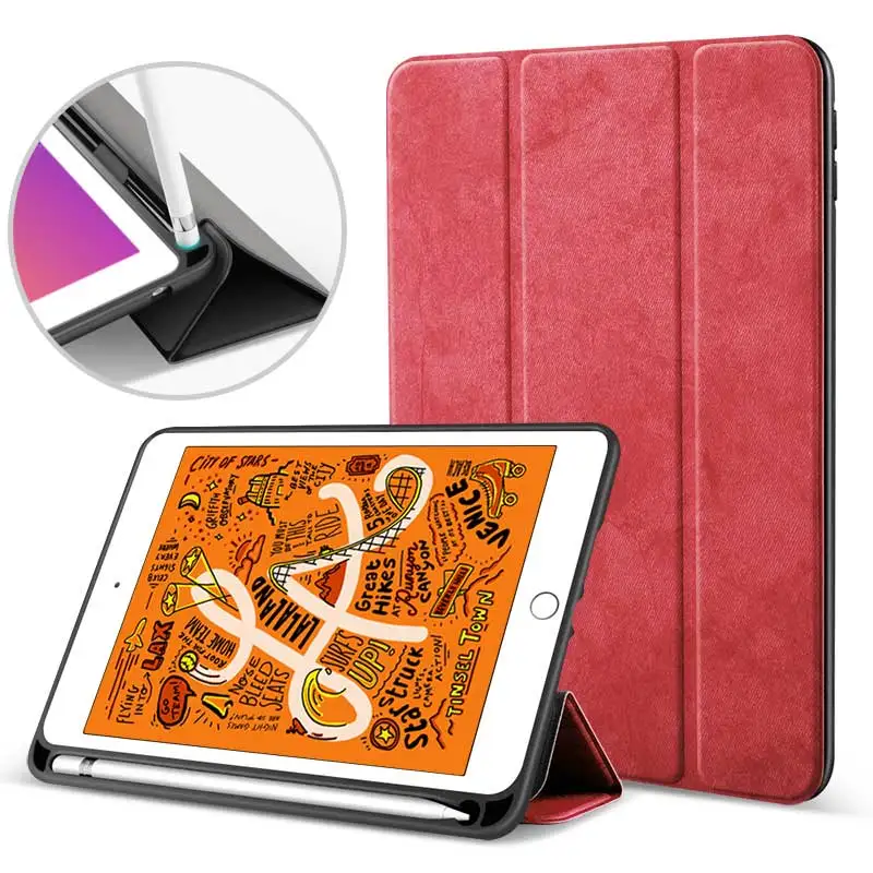 Red 2 Для iPad iPad 9,7 дюймов Чехол, ультра тонкий легкий смарт-чехол трехслойный Чехол подставка с гибкой мягкой ТПУ задней крышкой - Цвет: Red 2