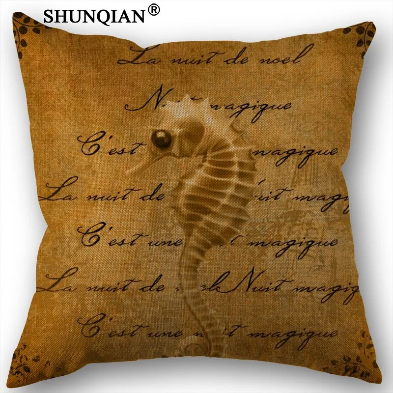 

Linen Cotton Sea creatures Pillow Cover Custom Print Home Decorative Throw Pillows Cases 45x45cm one side C415111