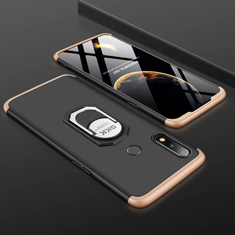 Чехол для OPPO Realme 3 Pro, роскошный защитный чехол с магнитным кольцом, ударопрочный корпус для OPPO Realme 3 Pro Coque